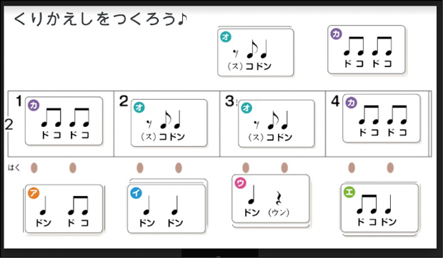 ②音楽「リズムづくり」(Google スライド)